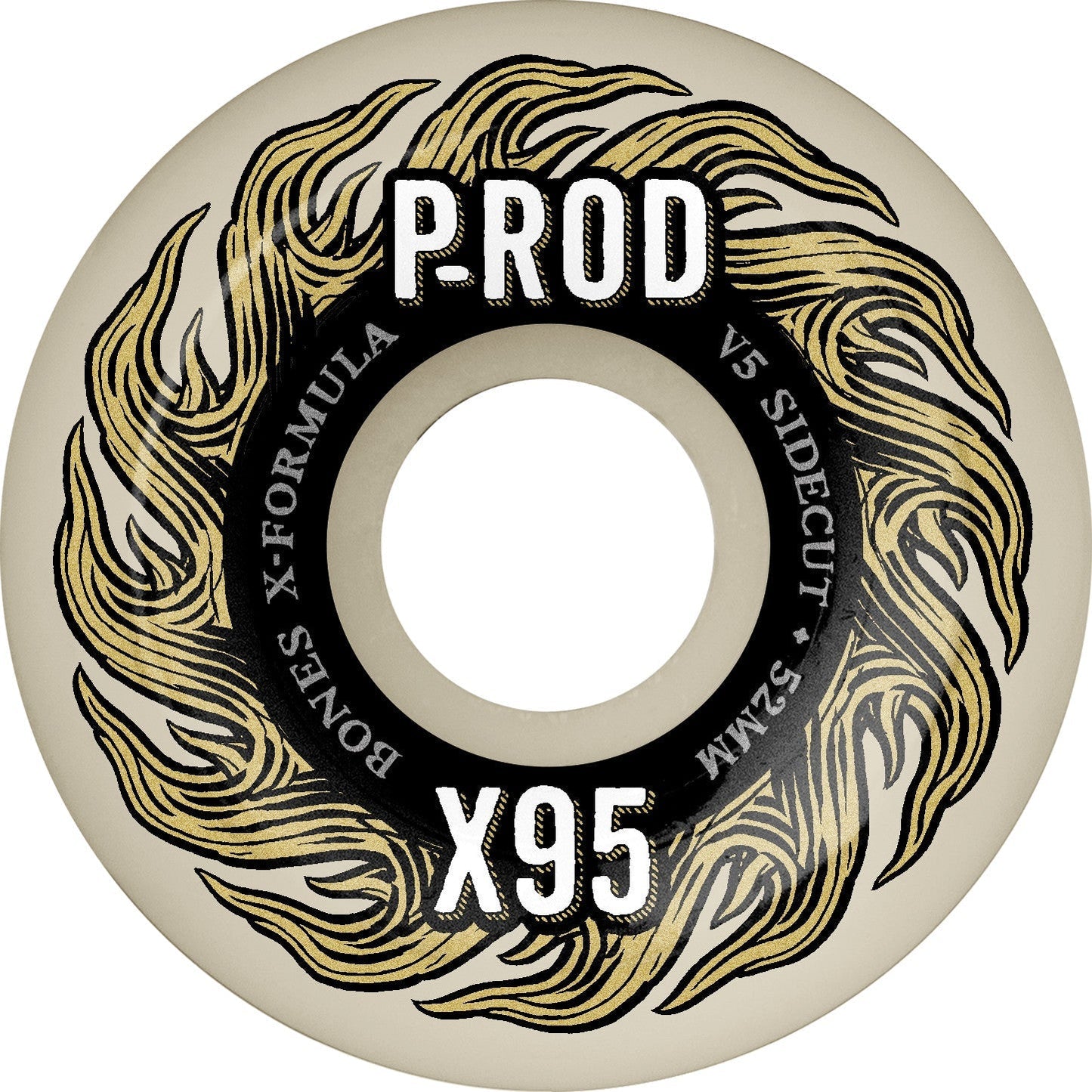 Bones X - Formula P - Rod Pro V5 Sidecut 52mm 95a Wheels - White (Set of 4) - Angler's Pro Tackle & Outdoors