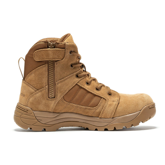 RockRooster Botas Pro Coyote Men's 6 inch Side Zipper Rubber Sole Tactical Boots BMP111CT