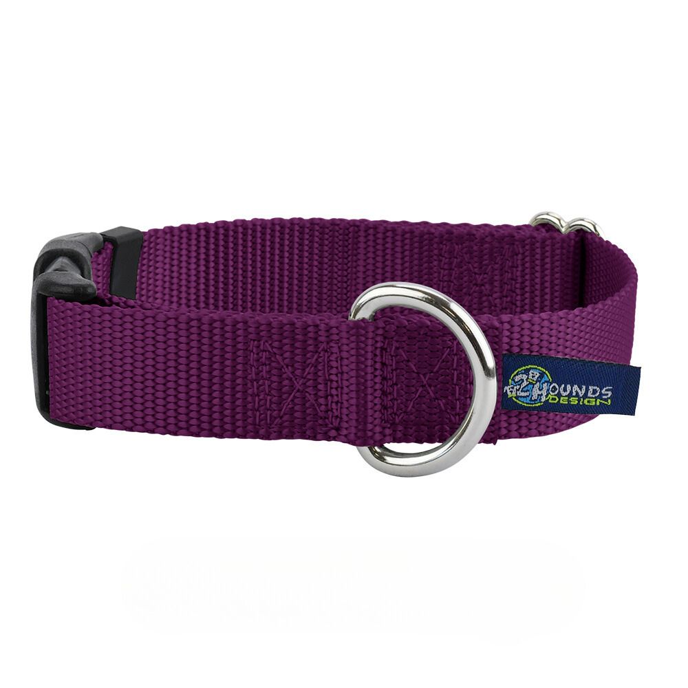 2 Hounds Design 5/8″ and 1″ Burgundy Nylon Dog Collar