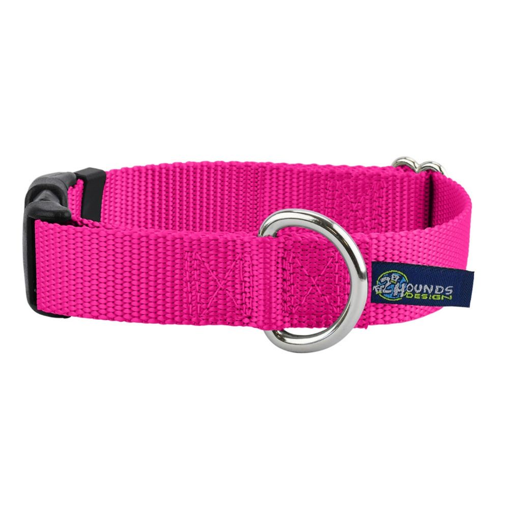 2 Hounds Design 5/8″ and 1″ Hot Pink Nylon Dog Collar