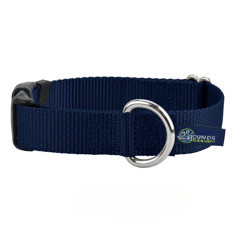 2 Hounds Design 5/8″ and 1″ Navy Blue Nylon Dog Collar