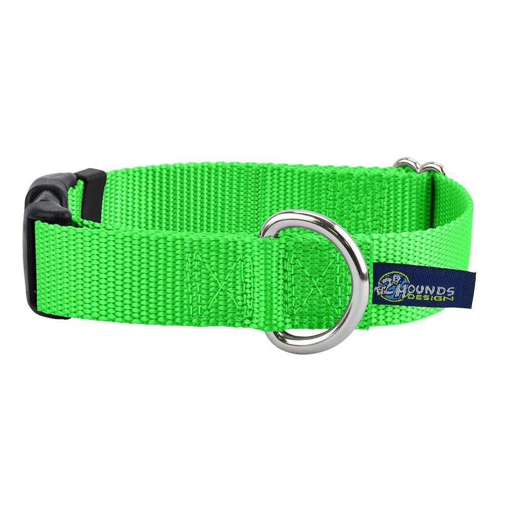 2 Hounds Design 5/8″ and 1″ Neon Green Nylon Dog Collar