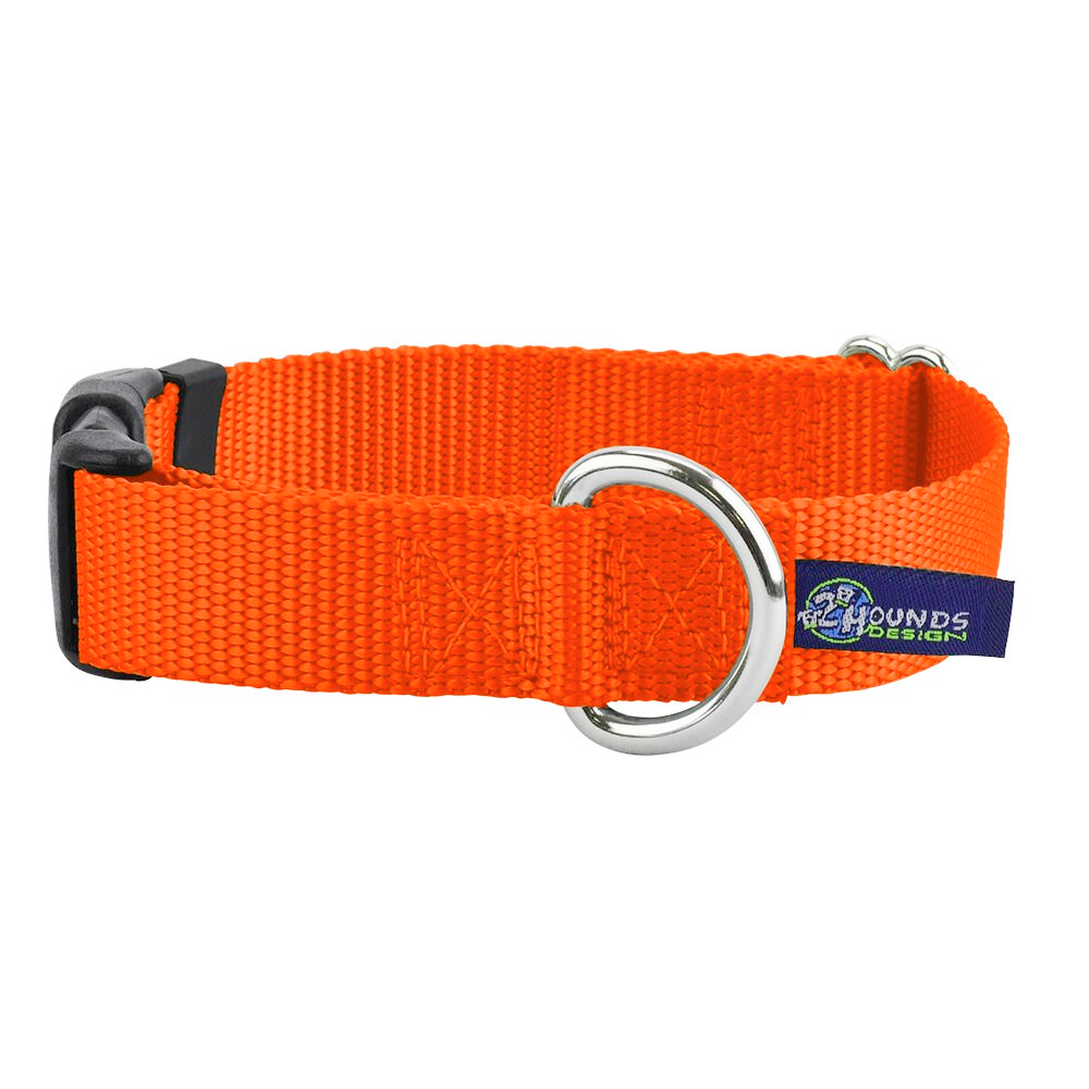 2 Hounds Design 5/8″ and 1″ Neon Orange Nylon Dog Collar