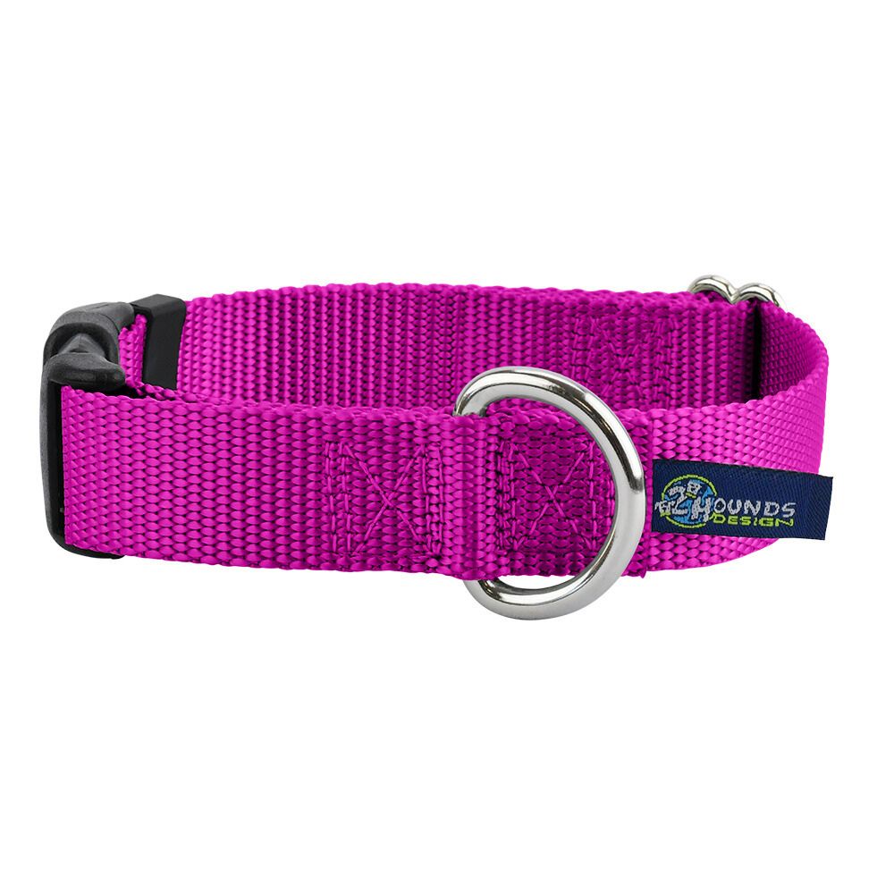 2 Hounds Design 5/8″ and 1″ Raspberry Nylon Dog Collar