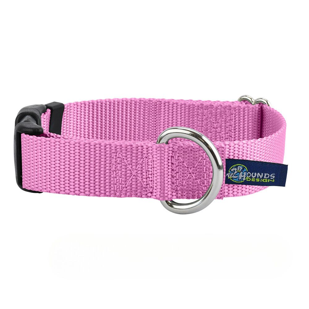2 Hounds Design 5/8″ and 1″ Rose Pink Nylon Dog Collar