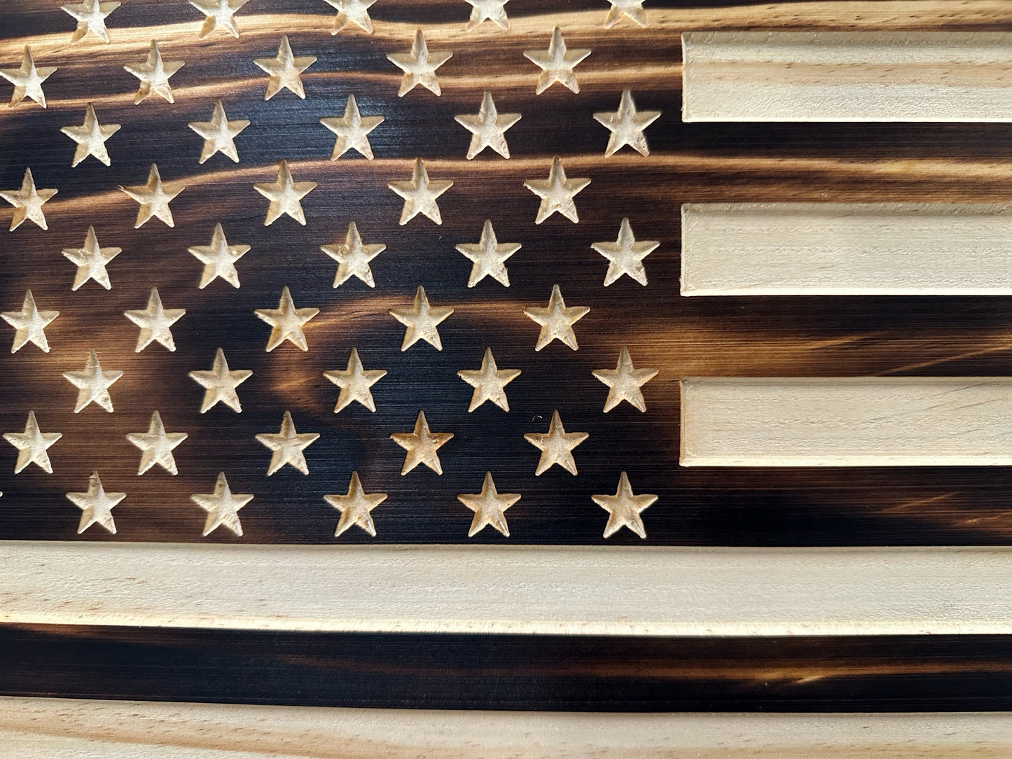 Bellewood Designs - Burnt American Flag Hidden Gun Storage Cabinet