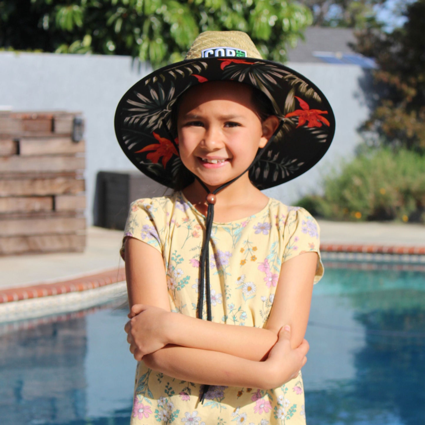 COR Surf Kids Straw Hat Summer Beach Hat for Boys and Girls - Kauai