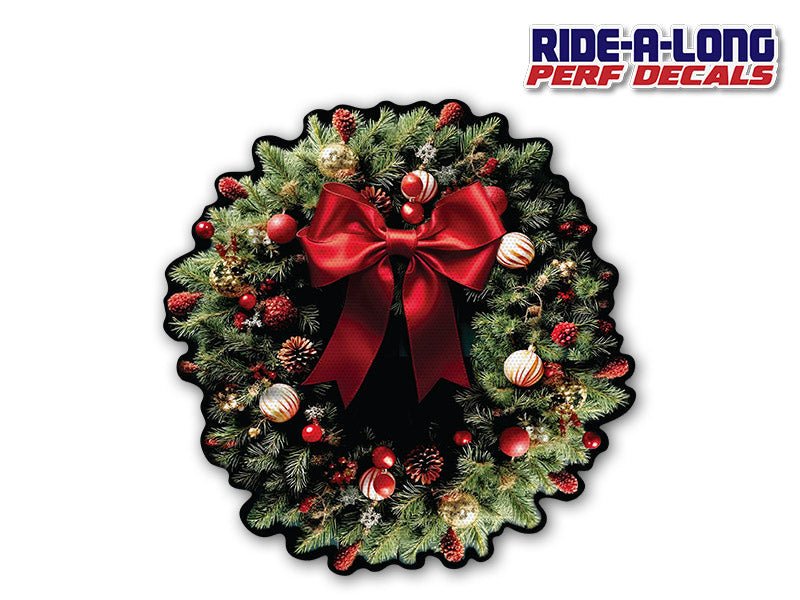 Christmas Wreath *RIDE A LONG* Perforated Decal - Angler's Pro Tackle & Outdoors