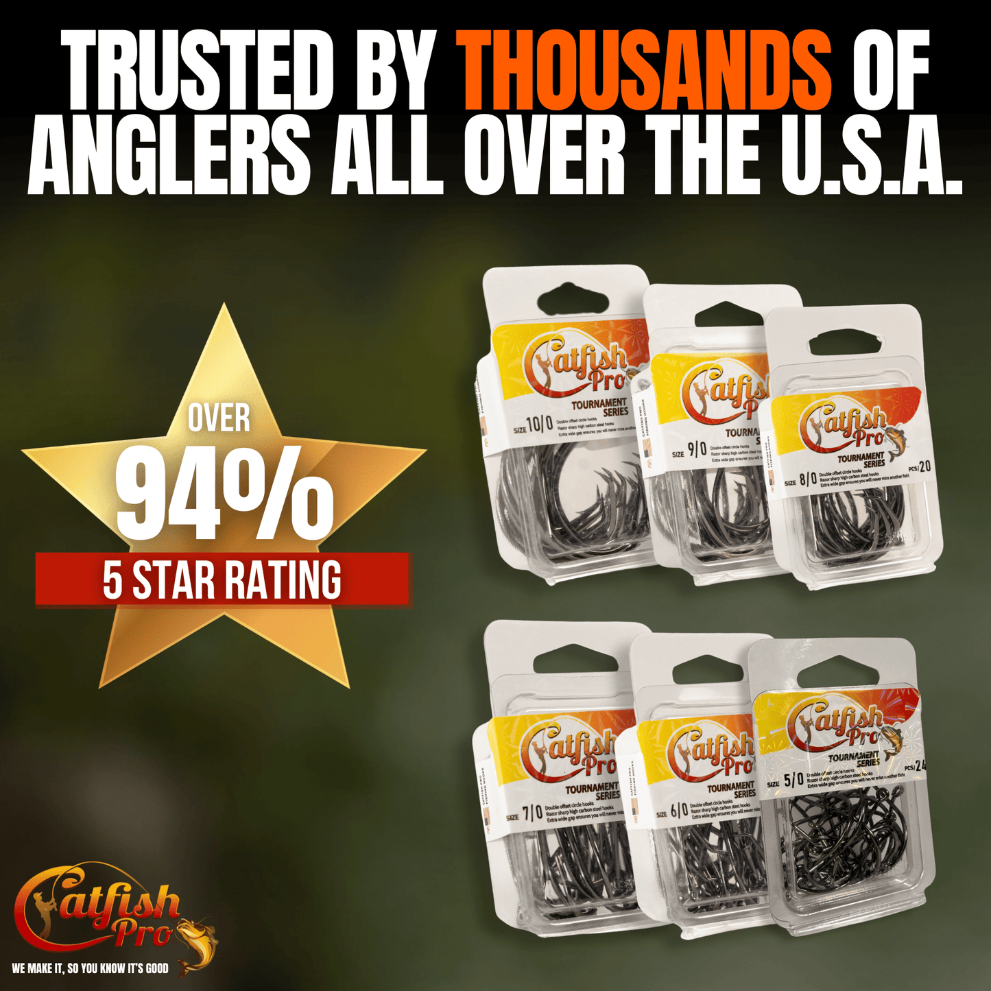 Catfish Pro Double Offset Circle Hooks 5/0 - Value Pack
