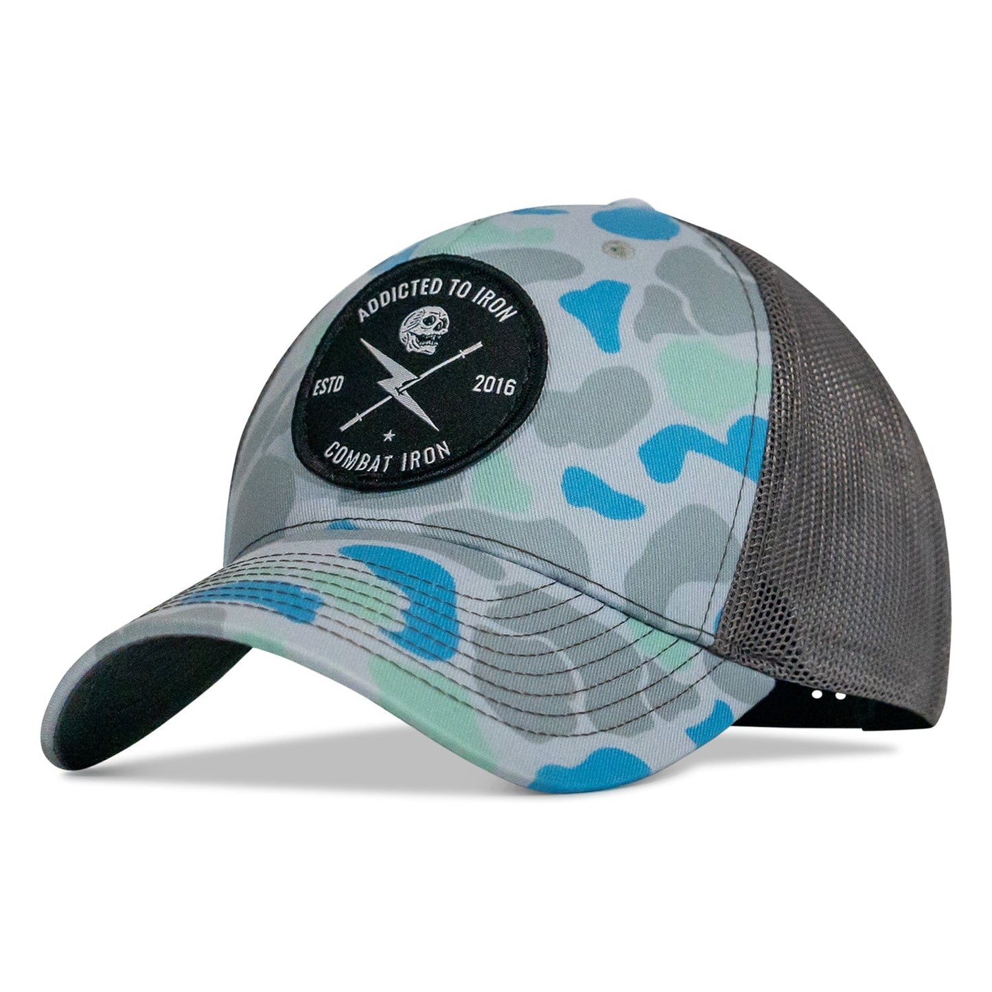 Combat Iron Apparel Addicted To Iron Patch Snapback Hat - Angler's Pro Tackle & Outdoors