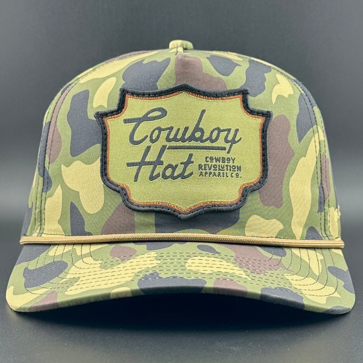Cowboy Revolution Woodland Camo Patch “Cowboy Hat” - Performance Rope Hat - Angler's Pro Tackle & Outdoors