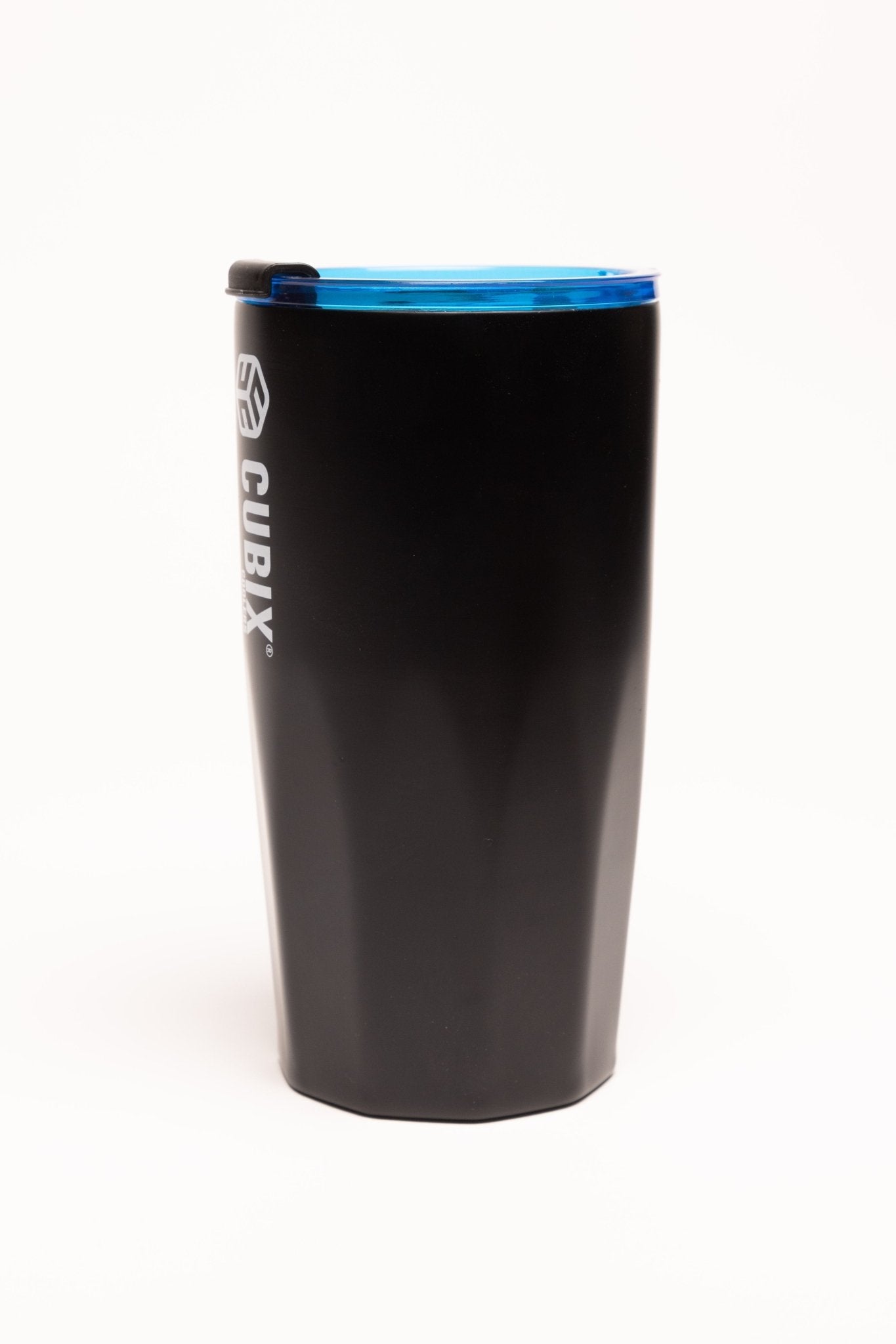 Cubix Outdoors 20oz Steel Insulated Tumbler with Dual - Function Lid - Charcoal w/ Blue Lid - Angler's Pro Tackle & Outdoors
