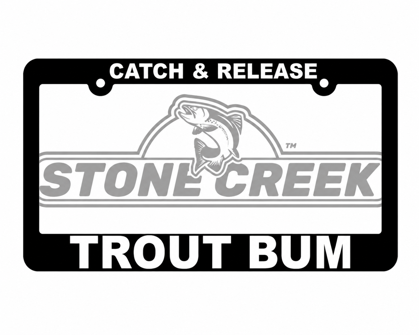 Stone Creek Fishing License Plate Frames