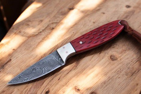 Damascus Knife Store Buckaroo Waist Knife – Custom Handmade Damascus Steel Knife - Angler's Pro Tackle & Outdoors