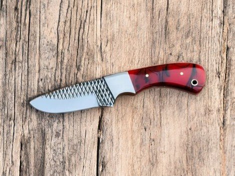 Damascus Knife Store Custom Cowboy Knife – Rasp Steel & Resin Handle - Angler's Pro Tackle & Outdoors