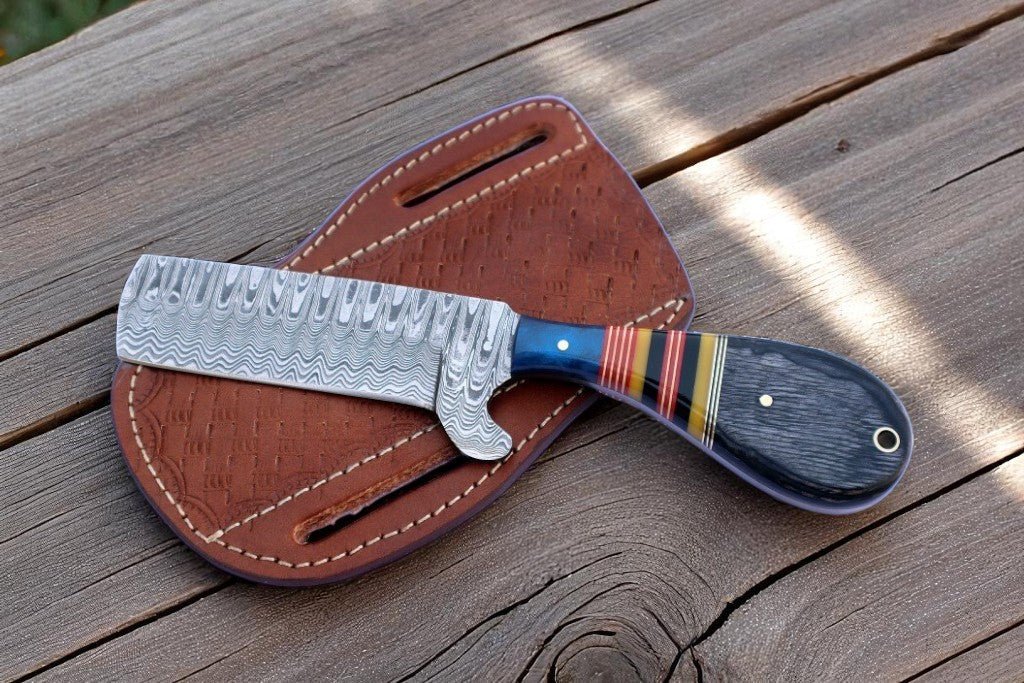 Damascus Knife Store Custom Handmade Bull Cutter Knife – 8" Damascus Steel - Angler's Pro Tackle & Outdoors