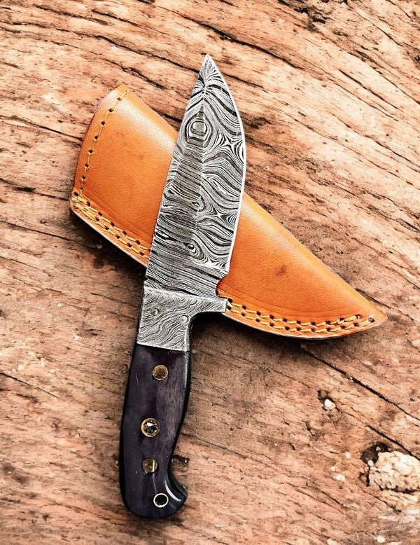 Damascus Knife Store Custom Handmade Damascus Steel Skinning Knife – 8.25" - Angler's Pro Tackle & Outdoors