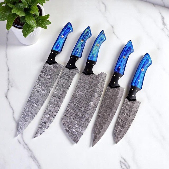 Damascus Knife Store Custom Handmade Kitchen Knives Set - Angler's Pro Tackle & Outdoors