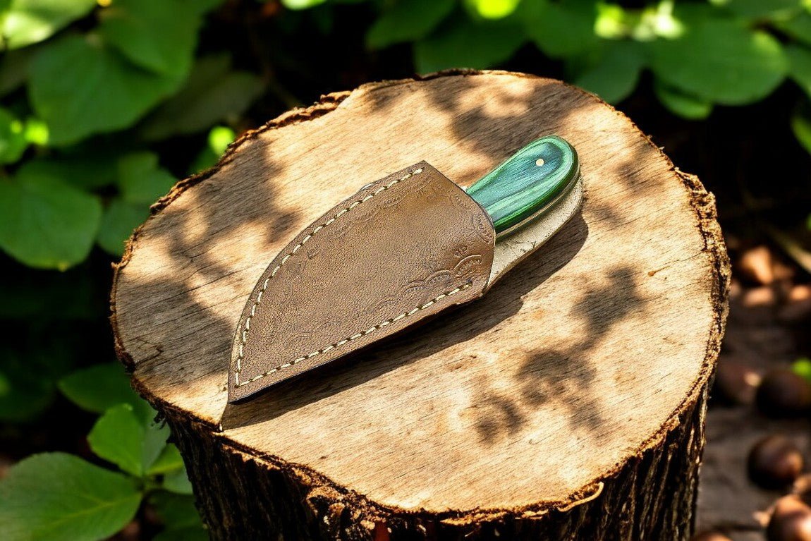 Damascus Knife Store Custom Handmade Skinning Knife - D2 Steel Blade, Exotic Wood Handle - Angler's Pro Tackle & Outdoors