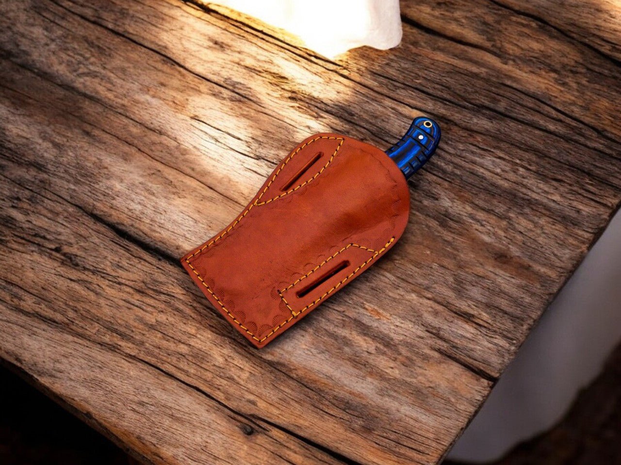 Damascus Knife Store Handmade Damascus Bull Cutter Knife – 8" Exotic Wood Handle - Angler's Pro Tackle & Outdoors