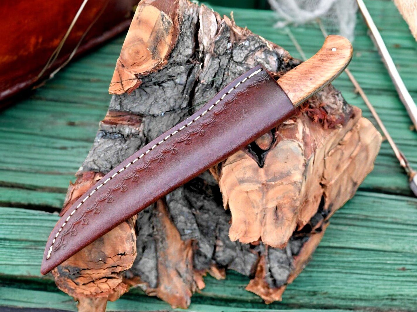 Damascus Knife Store Handmade Damascus Fillet Knife – 12.6" Olivewood Handle - Angler's Pro Tackle & Outdoors