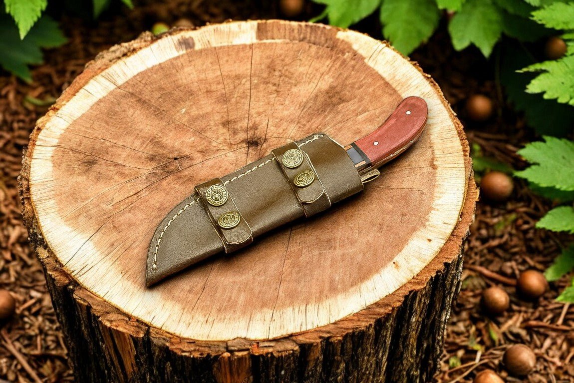 Damascus Knife Store Handmade Damascus Hunting Knife with Exotic Wood Handle - Angler's Pro Tackle & Outdoors