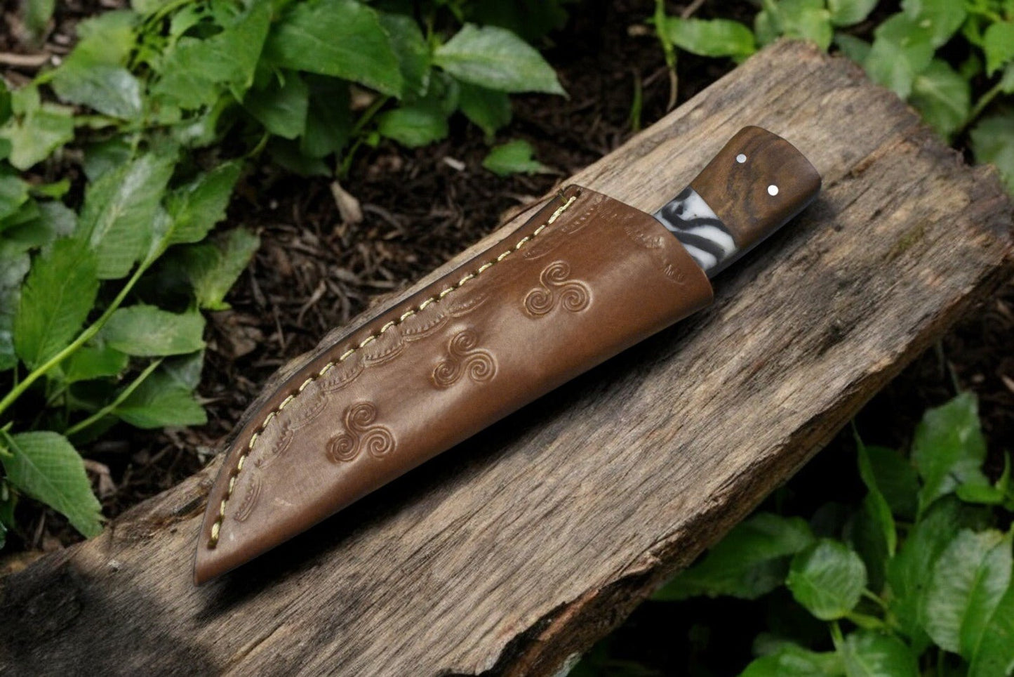 Damascus Knife Store Handmade Damascus Steel Skinning Knife with Rosewood Handle - Angler's Pro Tackle & Outdoors