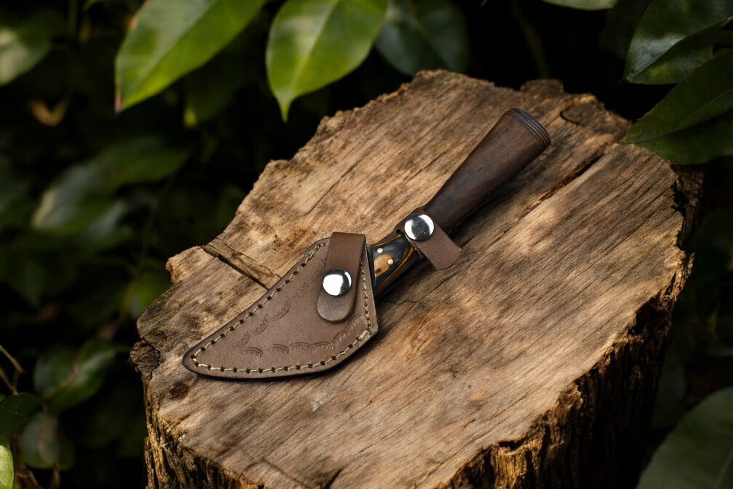 Damascus Knife Store Handmade Damascus Steel Skinning Knife with Rosewood Handle - Angler's Pro Tackle & Outdoors