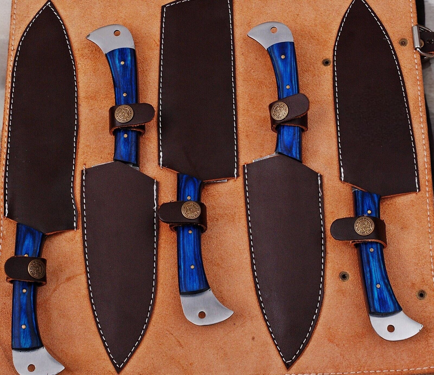 Damascus Knife Store Handmade Kitchen Knives Set with Exotic Wood - Angler's Pro Tackle & Outdoors