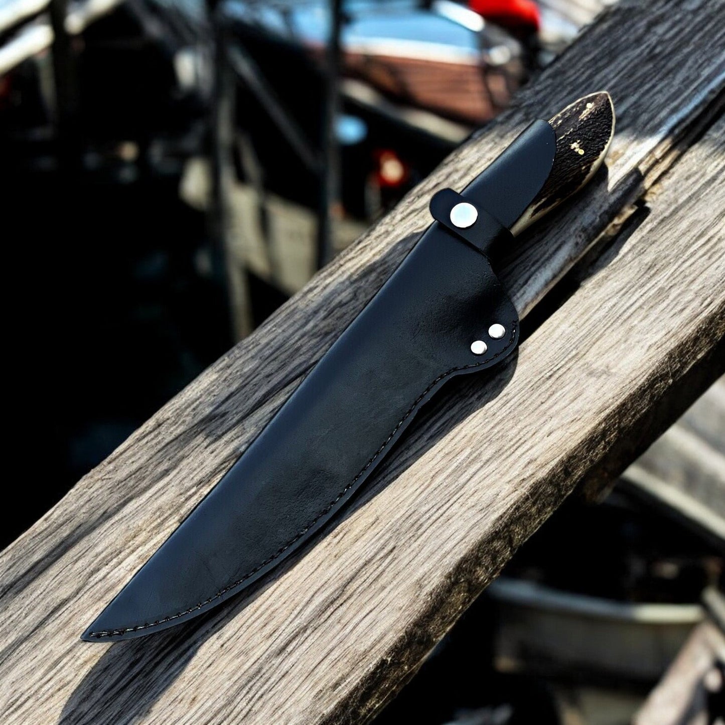 Damascus Knife Store Premium Damascus Fillet Knife – Antler Horn Handle, 13" - Angler's Pro Tackle & Outdoors