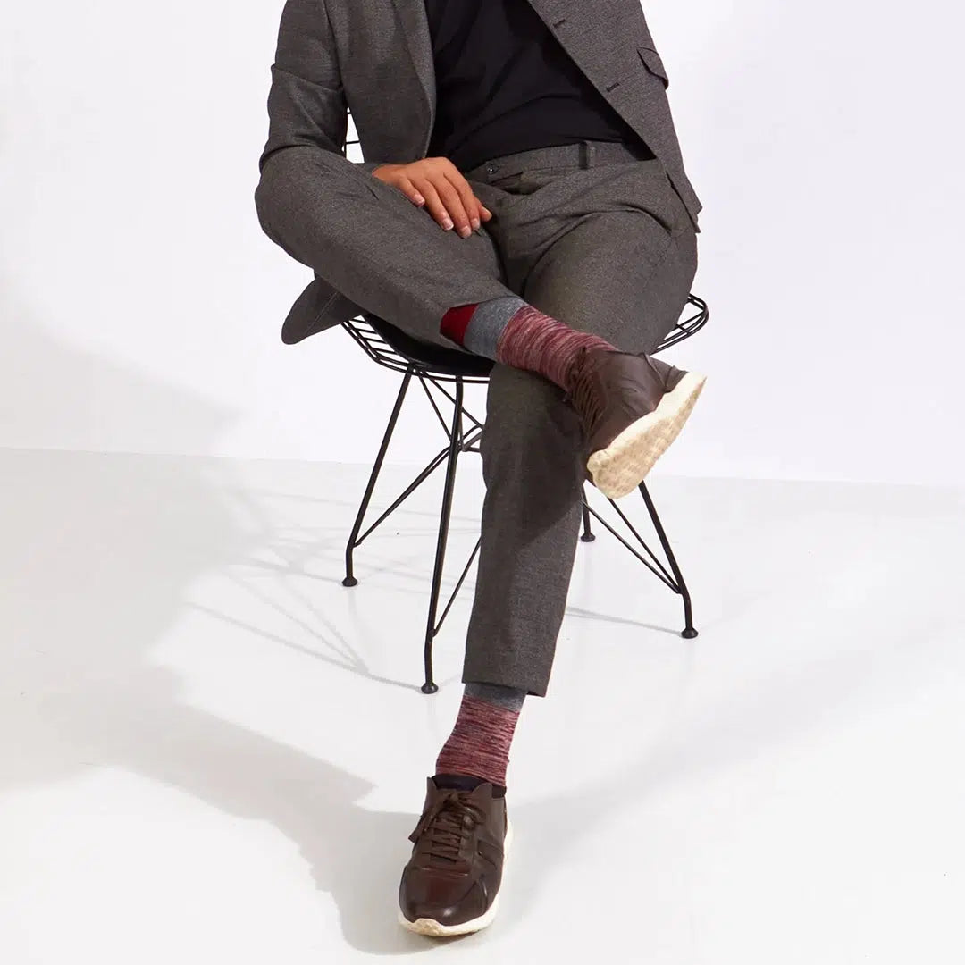 GoWith Men's Cotton Soft Crew Dress Socks - Optic Effect