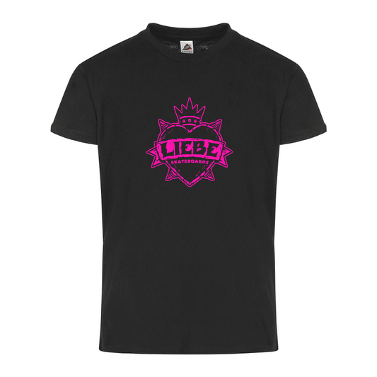 Liebe Punk Heart T-Shirt - Black and Pink