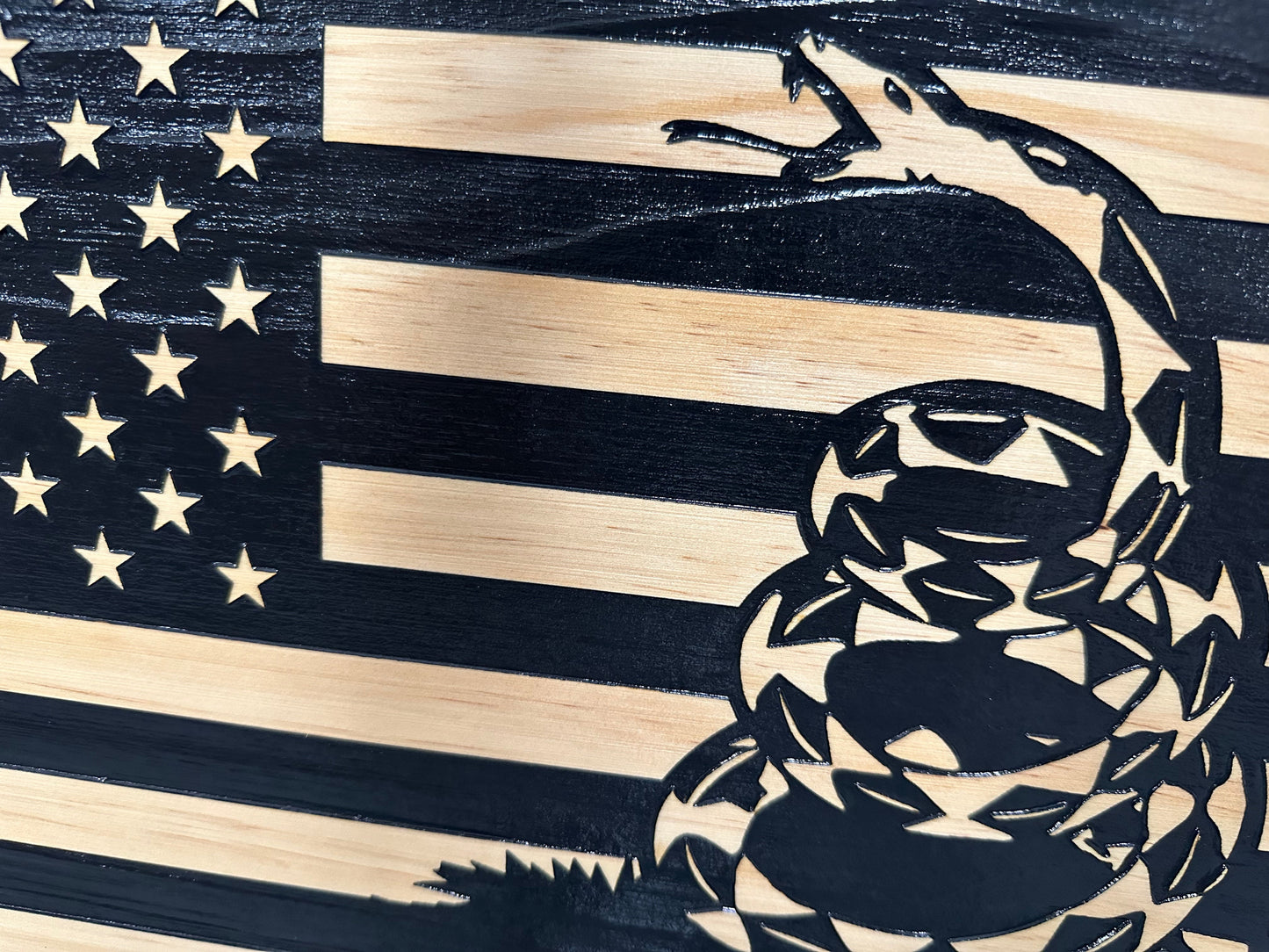 Bellewood Designs - Dont Tread On Me Secure Wall-Mounted Gun Cabinet (Stripes)