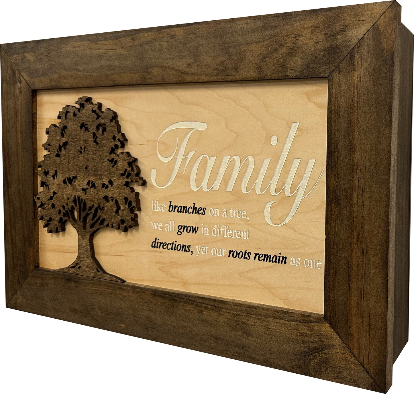 Bellewood Designs - Secured Gun Storage Cabinet with Family Branches (Dark Walnut)