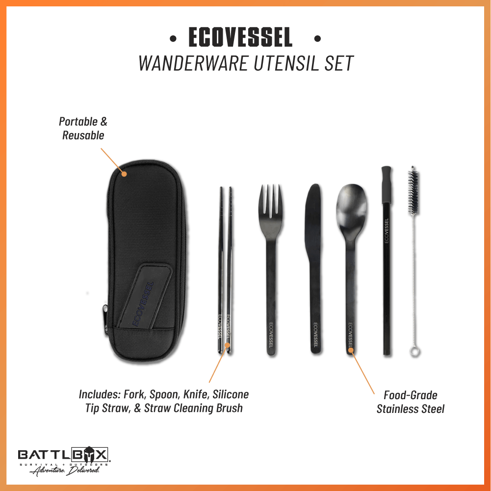 EcoVessel's Wanderware Reusable Stainless Steel Set - Angler's Pro Tackle & Outdoors