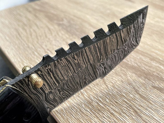 KBS Knives Tactical Urban Guardian Folding Pocket Knife – 8" Handmade Damascus Steel Blade, Pakka Wood Handle