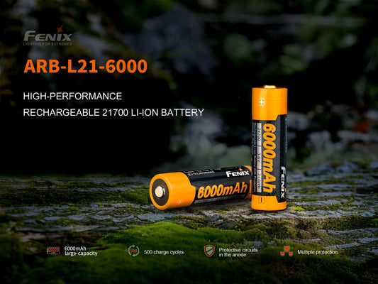 Fenix ARB - L21 - 6000 Rechargeable 21700 Li - ion Battery - 6000 mAh - Angler's Pro Tackle & Outdoors