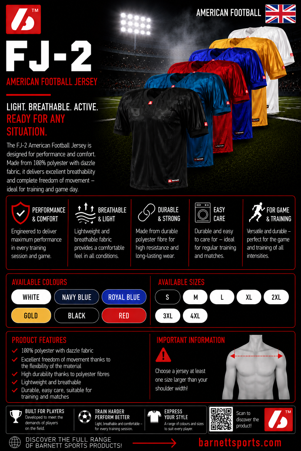 Barnett FJ-2 Football Jersey, Match