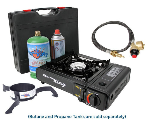 Flame King Portable Butane & Propane Gas Stove with Single Burner - Angler's Pro Tackle & Outdoors