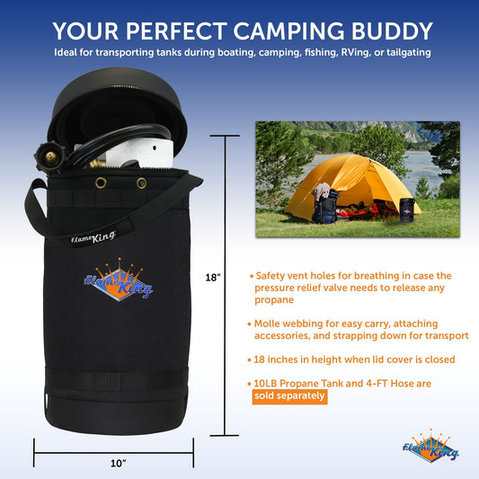 Flame King Propane Gas Hauler for 10lb Propane Tank Insulated Protective Carry Case - Angler's Pro Tackle & Outdoors