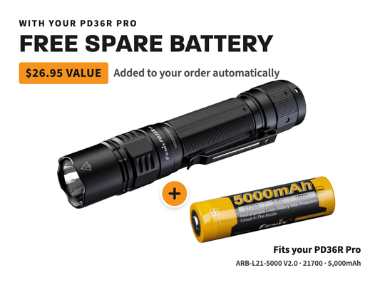Fenix PD36R Pro 2800 Lumen Flashlight + Free E03Rv2 (optional)