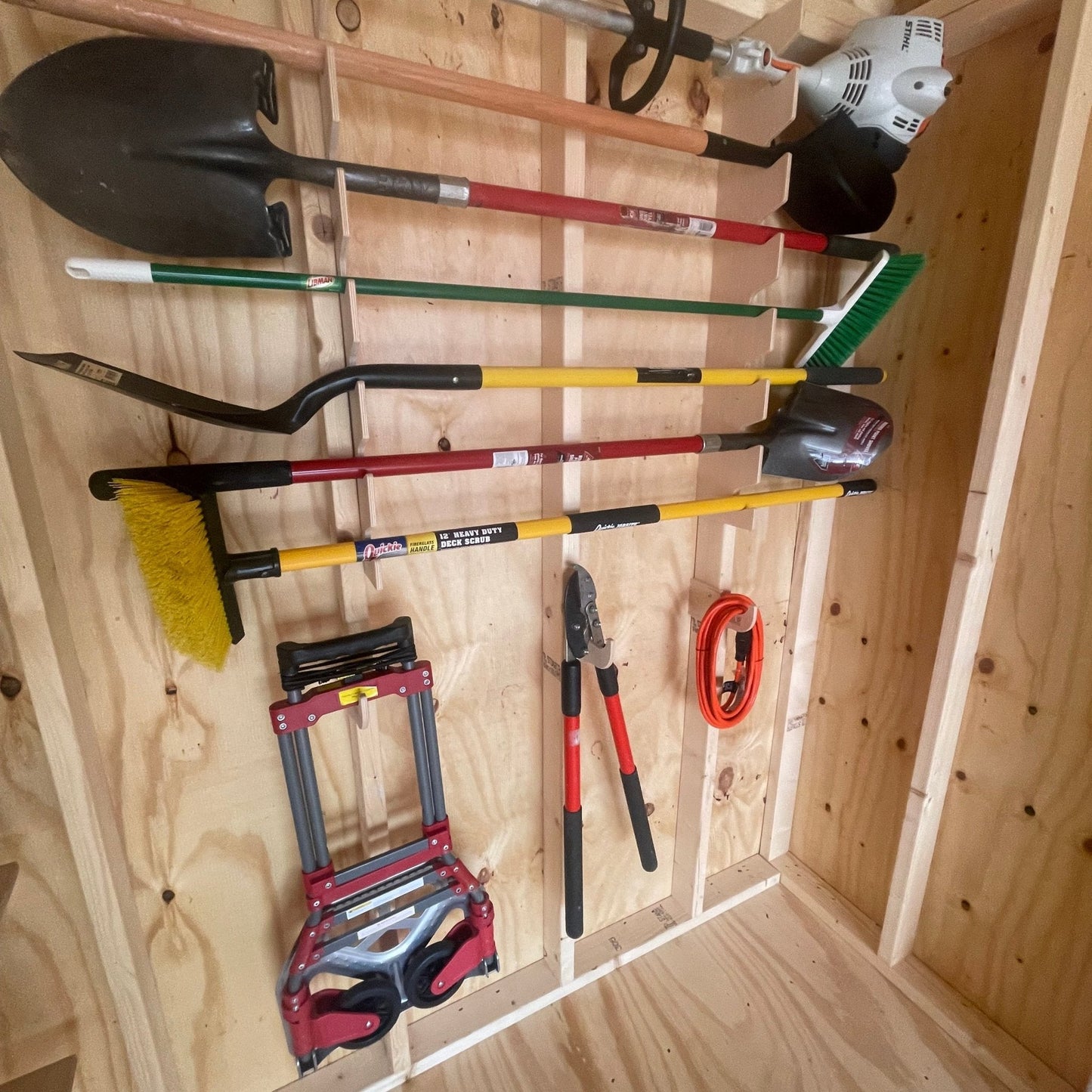 HangThis Up - Best Yard Tool Rack, Garden Tool Organizer, Shed Organization, Universal Garden Tool Storage Rack, Yard Tool Storage Rack