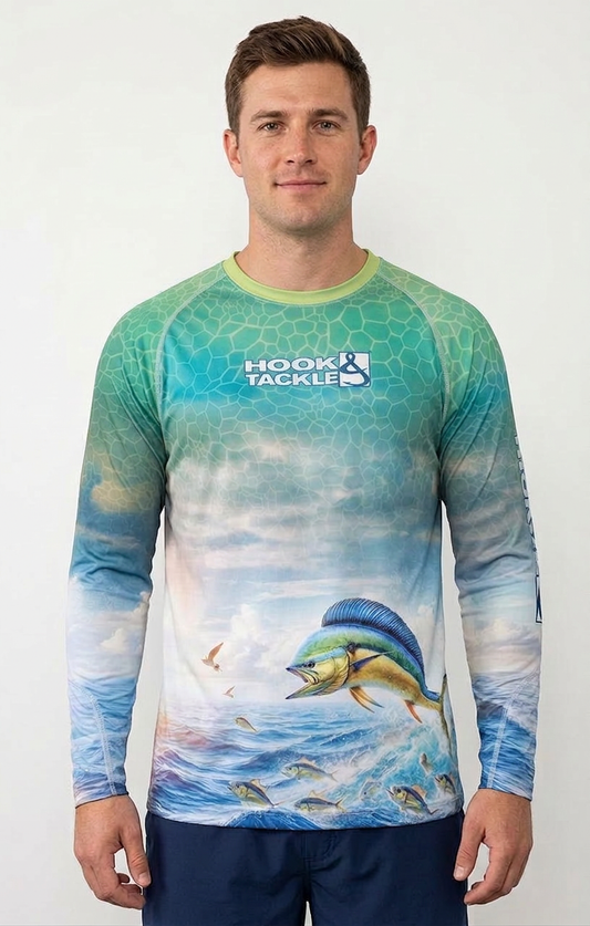 Hook & Tackle Men's Bull Dolphin L/S UV Fishing Shirt