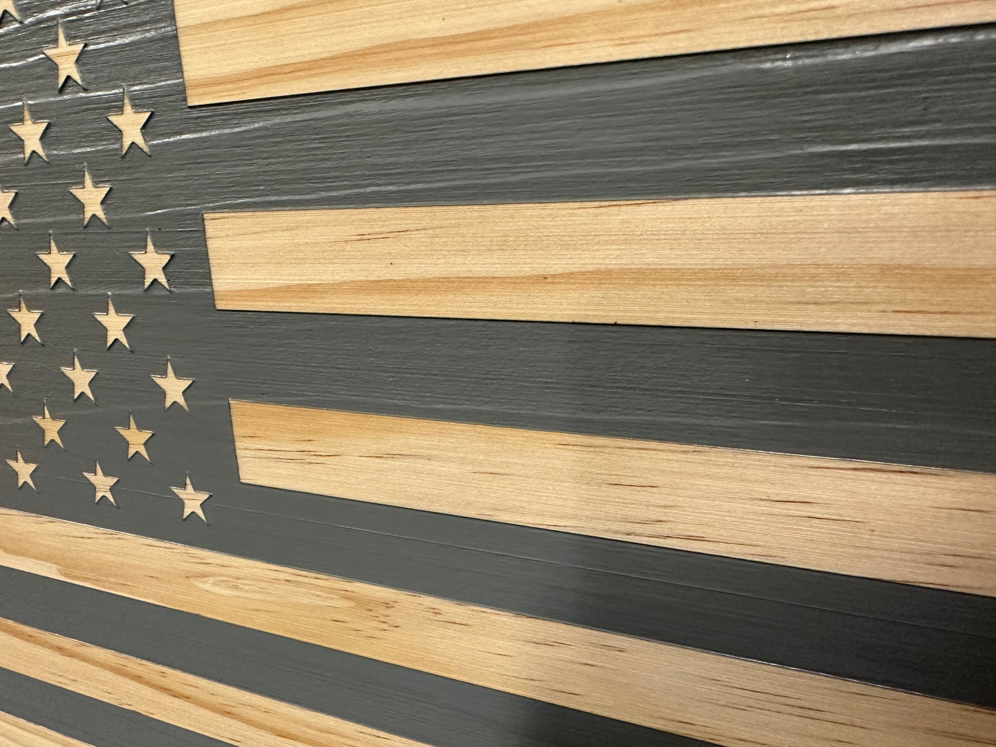 Bellewood Designs - American Flag Decorative & Secure Wall-Mounted Gun Cabinet (Gray)