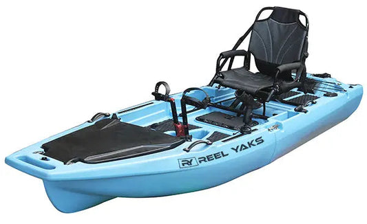 ReelYaks 9.8ft Rocket Fin Drive Modular Pedal Fishing Kayak | 400lbs Capacity | 2 Piece