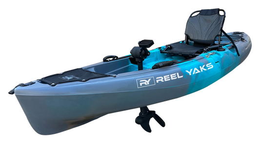 ReelYaks 9.5ft Raptor Modular Propeller Drive Pedal Fishing Kayak | 380lbs Capacity | 2 Piece