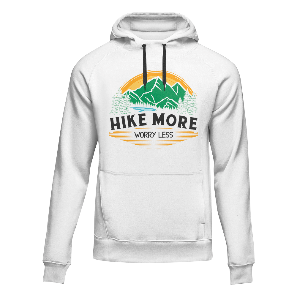 Outdoorzees Hike More Worry Less Adult Fleece Hoodie