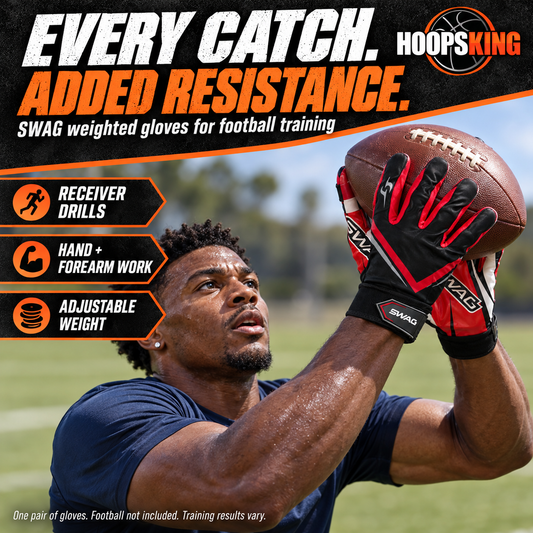 HoopsKing S.W.A.G. Adjustable Weighted Gloves | Men Women | Finger Weights | Basketball, Fitness, Exercise