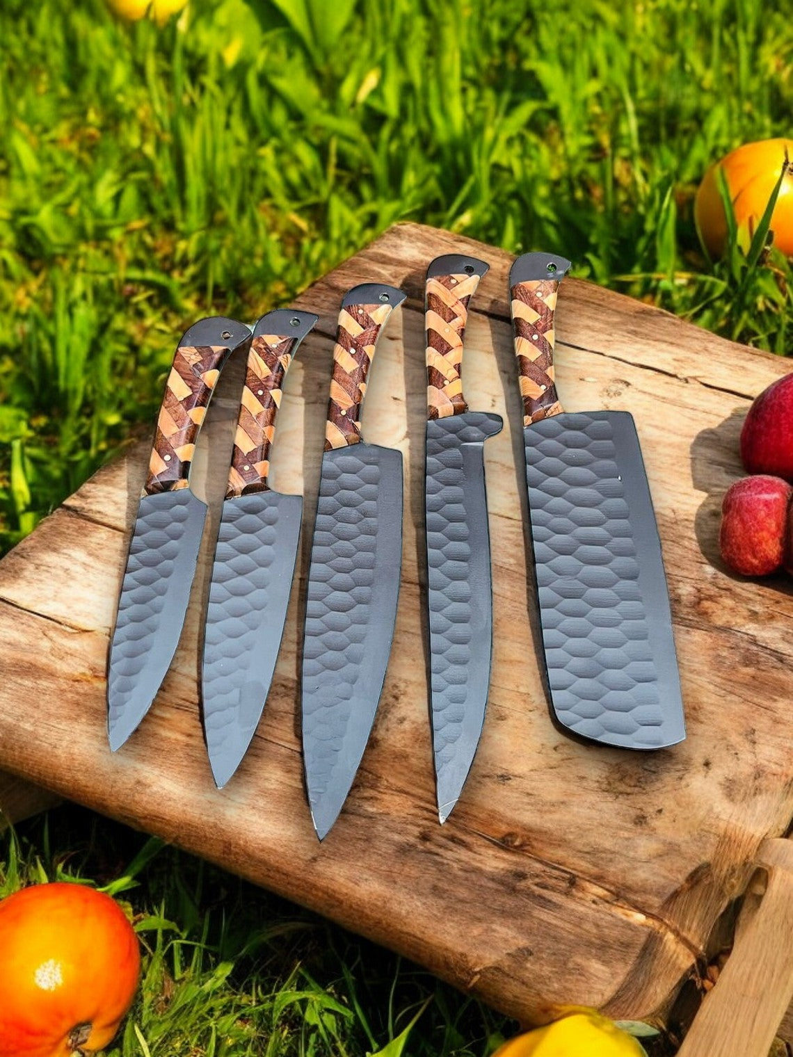 KBS Knives Custom Kitchen Knife Set - Handmade Stainless Steel Blades
