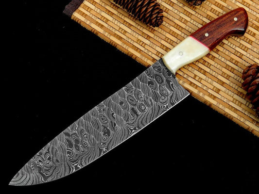 KBS Knives Custom Forged Damascus Chef Knife